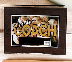 BASEBALL coach plaque 2 6x8 $15.00 special with team order